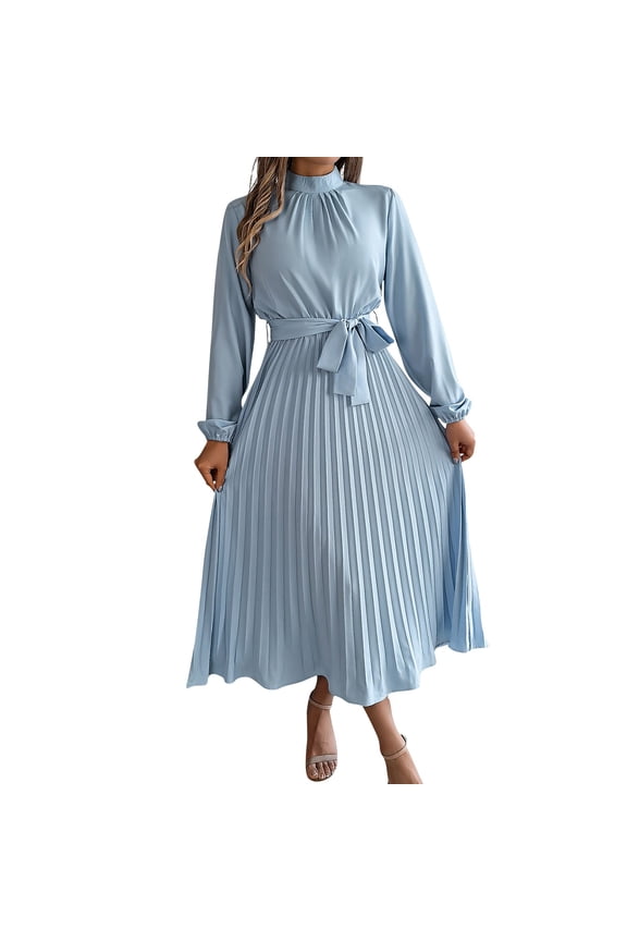 Tiered Ruffle Velvet Maxi Dress, V-Neck Long Sleeve Belted with Voluminous Skirt, Dramatic French Vintage Gown for Holiday & Galas Light Blue M