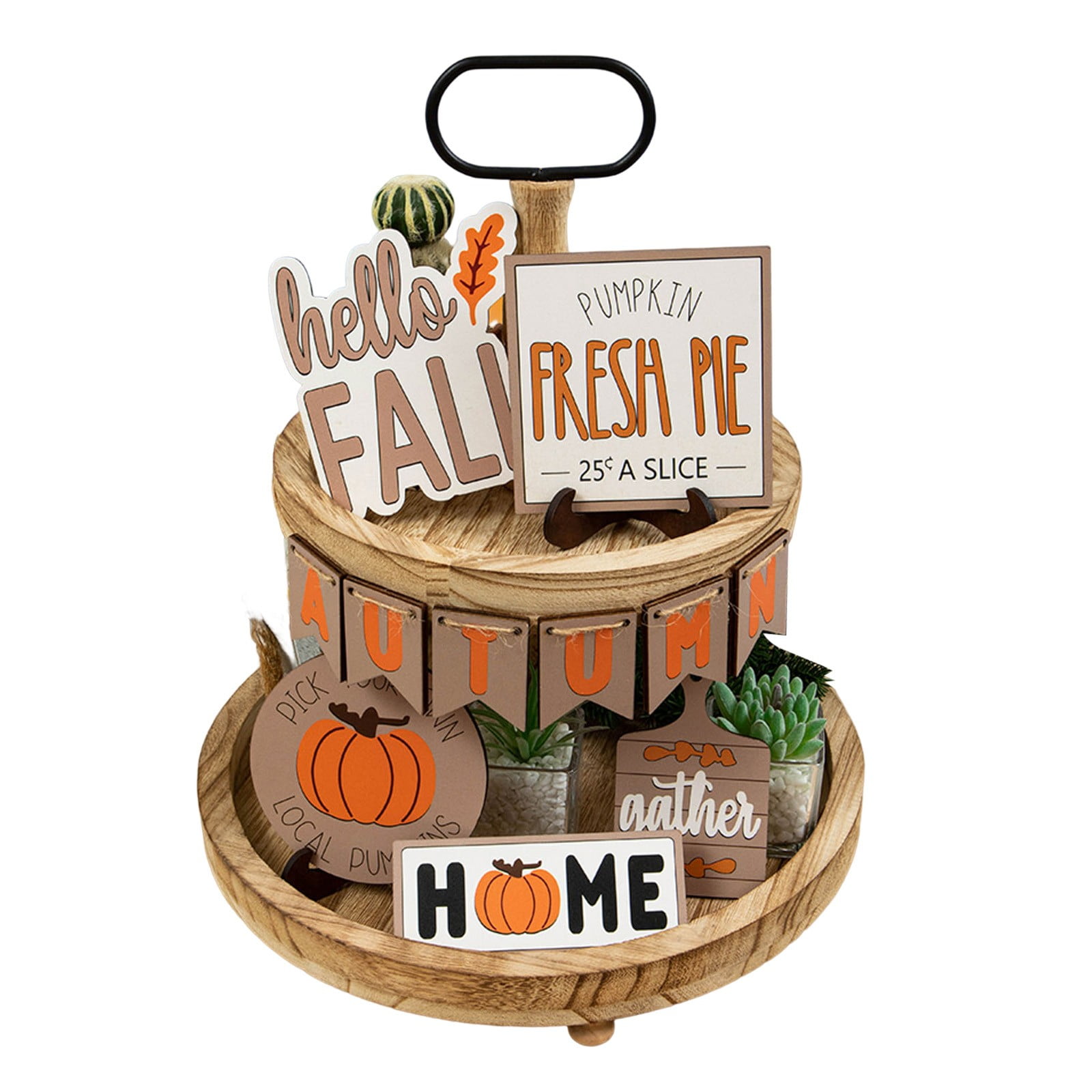 Tiered Tray Decorations Farmhouse Autumn Fall Supplies Farm Door