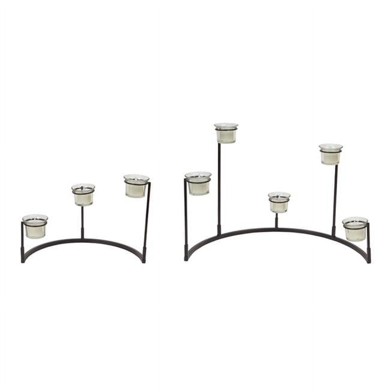 Festive Tiered Votive Candle Holder Stand Set, Metal/Glass