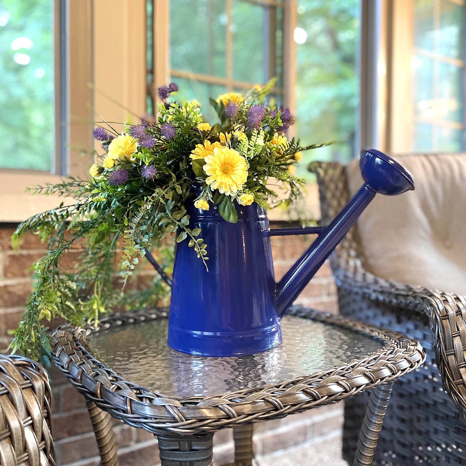 Tierra Garden 2.1 Gallon Blue Powder-Coated Galvanized Steel Watering Can