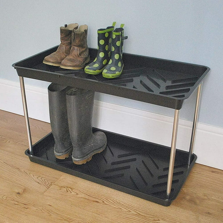 Tierra Garden 2-Tiered Recycled Plastic Boot Tray, Durable Tier