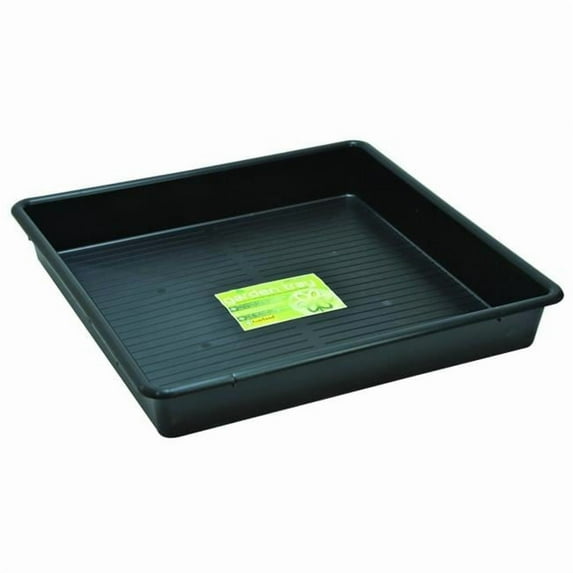 Tierra Garden Garland 32" x 32" Square Garden Tray with Drainage Ridges, Black