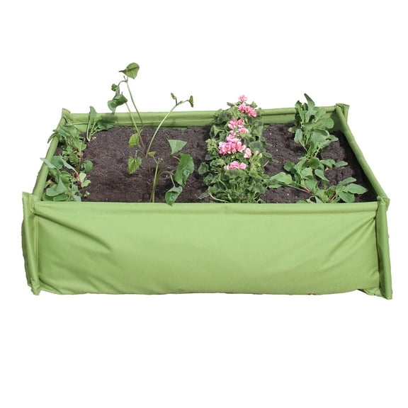 Tierra Garden Raised Garden Bed for Kids with Cover, 10" x 31.5" x 31.5", Green