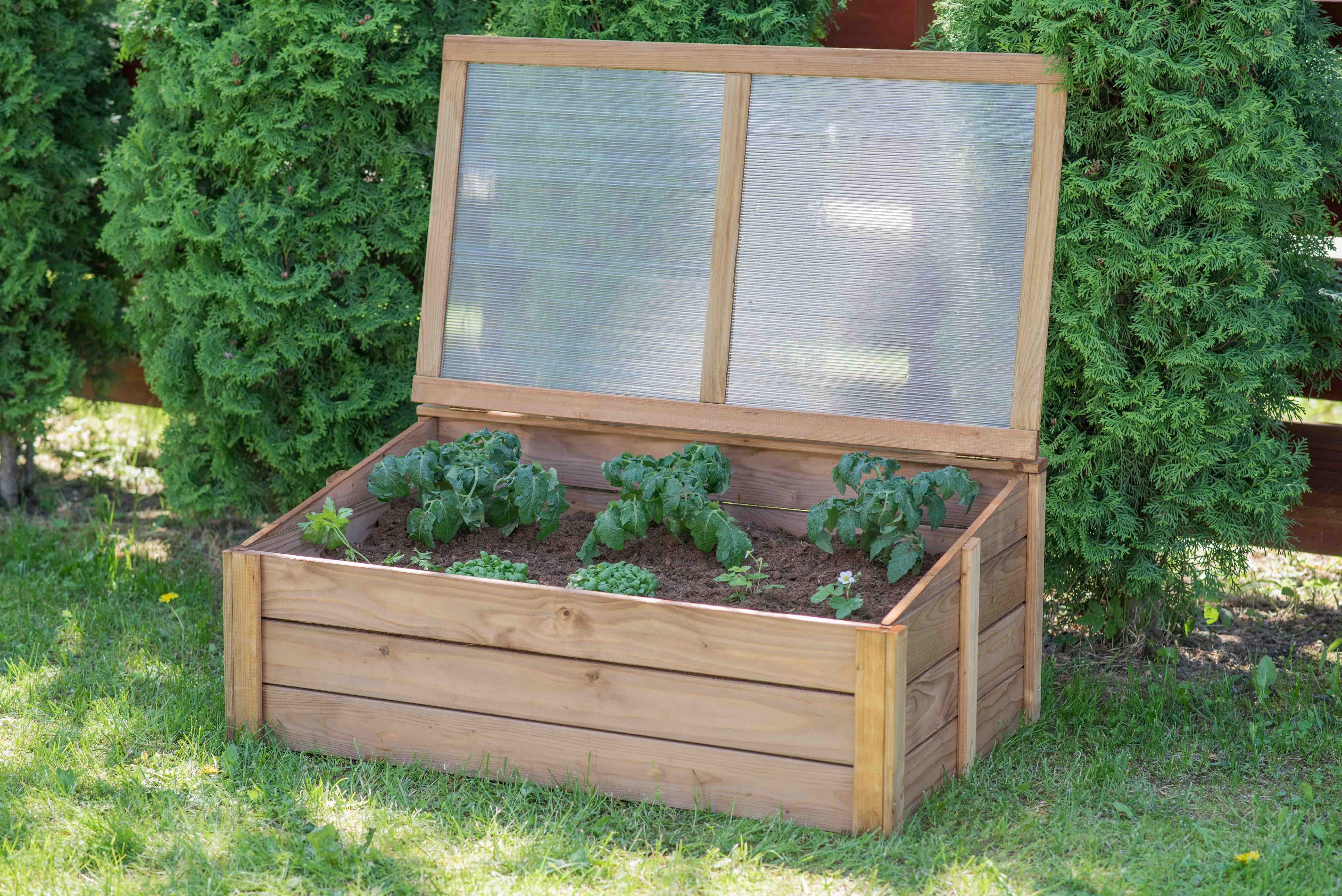 Tierra Garden Wooden Cold Frame 4440 Rectangular UV Resistant 1 Pack 39.4" x 23.6" x 15.4"
