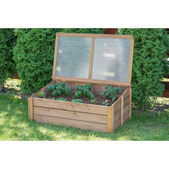 Tierra Garden Wooden Cold Frame 4440 Rectangular UV Resistant 1 Pack 39.4" x 23.6" x 15.4"