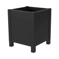 thumbnail image 1 of Tierra Verde 17-Inch x 17-Inch Flora Cube Planter Box for Patios or Decks, Black, 1 of 10