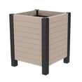 thumbnail image 1 of Tierra Verde 17-Inch x 17-Inch Flora Cube Planter Box for Patios or Decks, Khaki, 1 of 10