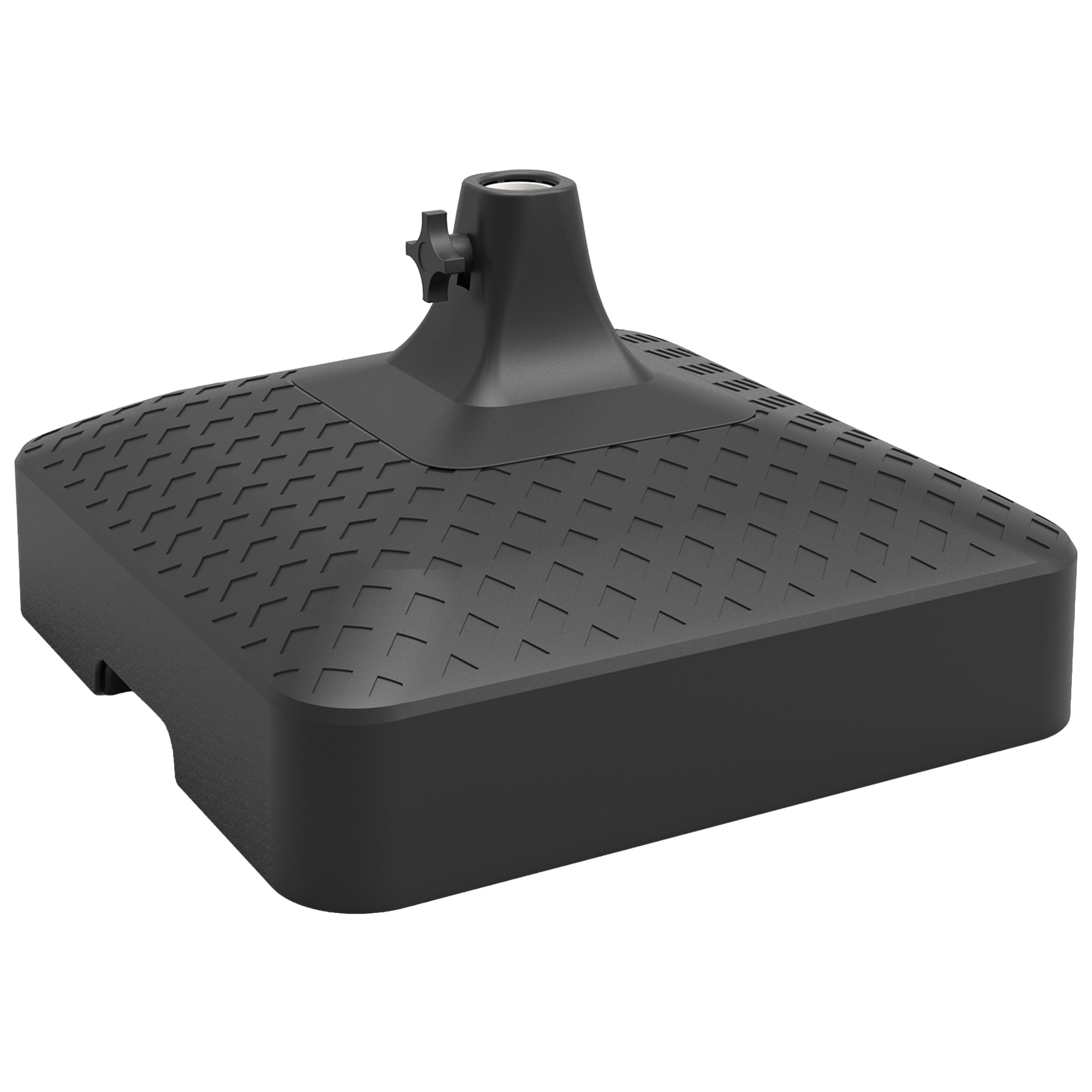 Tierra Verde 19.5" x 6.5" H Square Umbrella Base, Easy-Fill Weatherproof Stand, Black