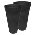 thumbnail image 1 of Tierra Verde 2 Pack Aria Round Planter Self Watering Pot, 15"Wx26"H, Black, 1 of 10