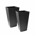 thumbnail image 1 of Tierra Verde 2 Pack Indoor Outdoor 20” Self Watering Planter, Sonata, Black, 1 of 10