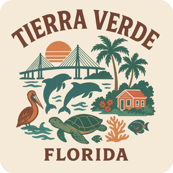 Tierra Verde Florida Keepsakes Souvenir Vinyl Sticker – Destination Travel Keepsake Collectible (3-Inches Wide)