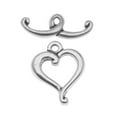 thumbnail image 1 of TierraCast Pewter Toggle Clasps, Scroll Heart 14mm, 1 Set, Silver Plated, 1 of 1