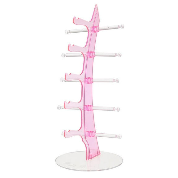 Tiers Sunglasses Eye Glasses Rack Eyewear Counter Holder Display Stand, 4 Colors - Pink