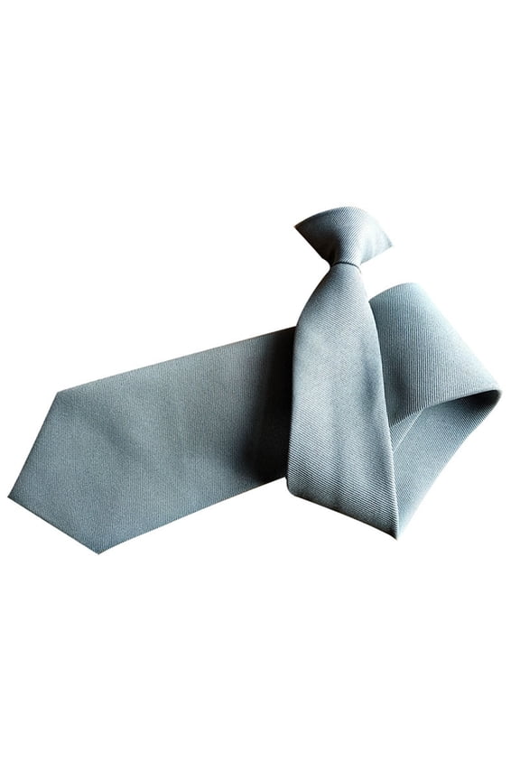 Ties for Men BWASD Lazy Person Necktie Cravat Clip Closure Business Male Adjustable Classic Solid Pure Color Neck Tie for Daily Wear Work Wedding Grey