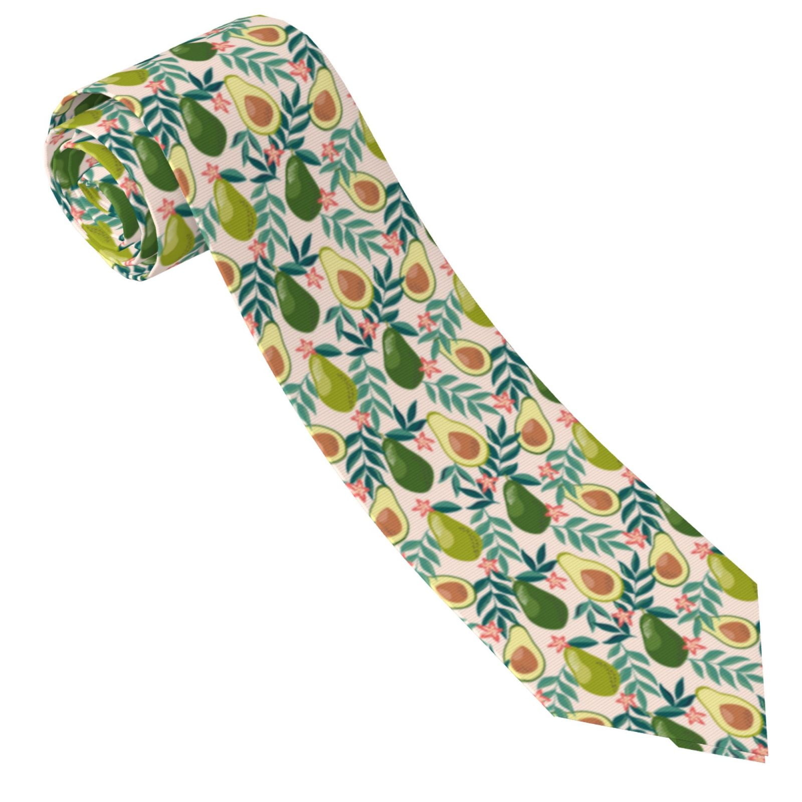 Ties for Men - Cute Avocado Pink Flower Soft Comfort Mens Tie with ...