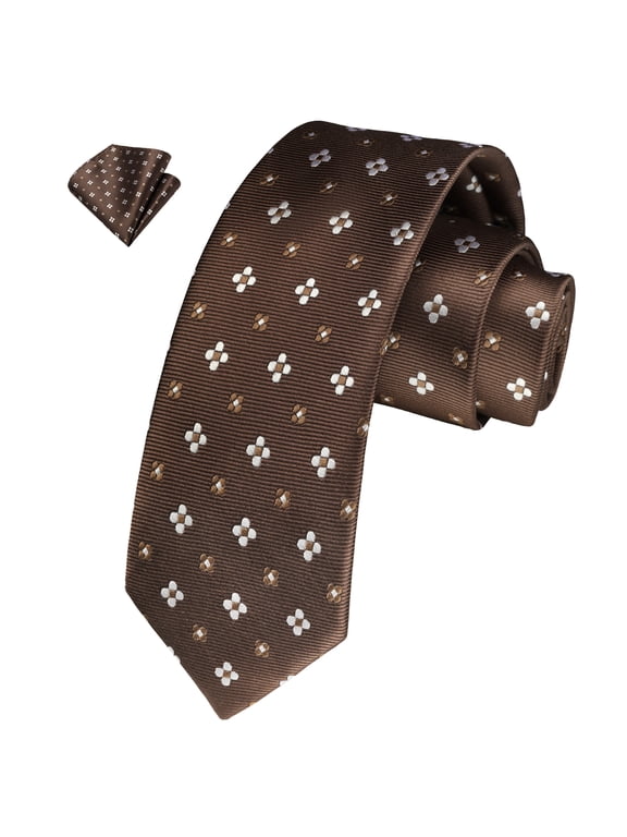 Ties for Boys Self Tie Kids Necktie Set with Pocket Square Set Ties for School Uniform Party