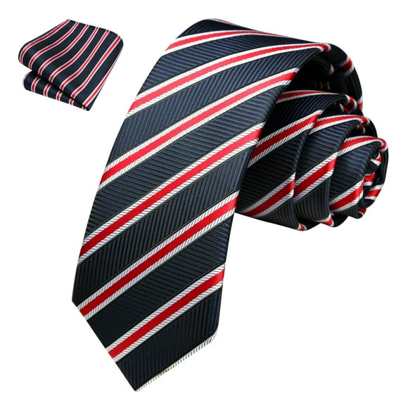 Boy's Striped Tie with Pocket Square Set Formal Necktie for Children and Kids Self-Tied