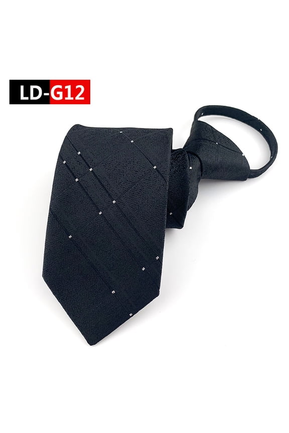 Ties for Men, Classic Woven Silk Zip Necktie Pre-tied Paisley Various Designs Zipper Neck Tie