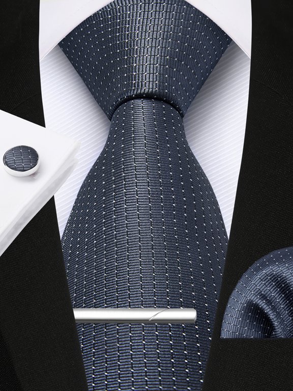 Ties for Men Formal Business Necktie Set Pocket Square Cufflinks Tie Clip Set Gift Box Wedding Party