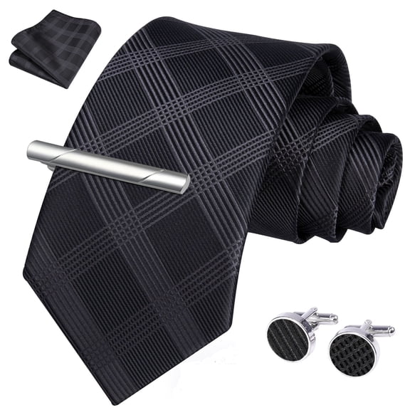Ties for Men Formal Necktie Set Pocket Square Cufflinks Tie Clip Set Gift Box Wedding Party