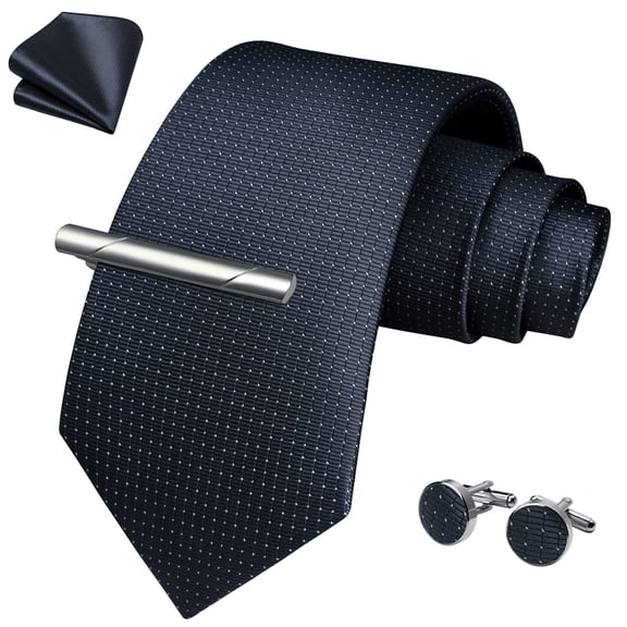 Ties for Men Formal Necktie Set Pocket Square Cufflinks Tie Clip Set Gift Box Wedding Party