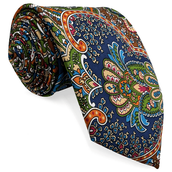 Ties for Men Green Orange Extra Long Luxury Necktie