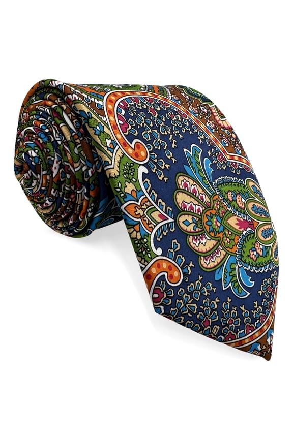 Ties for Men Green Orange Extra Long Luxury Necktie