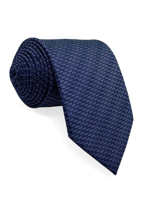 Ties for Men Necktie Geometric Micro Chevron Navy Blue White for Business Formal Attire Skinny Size