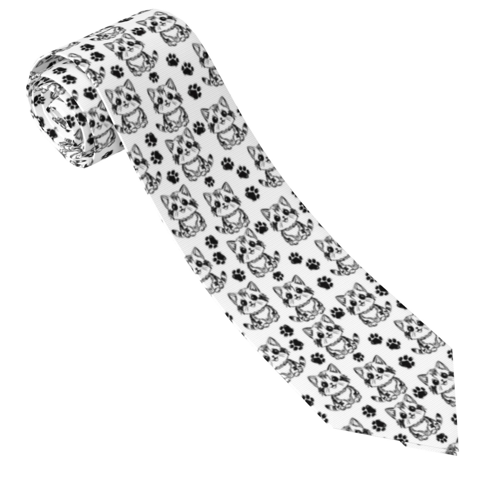 Ties For Men Sketch Cartoon Cat And Cat Paw Mens Ties Neck Ties Mens Ties for men sketch cartoon cat and cat paw mens ties neck ties mens