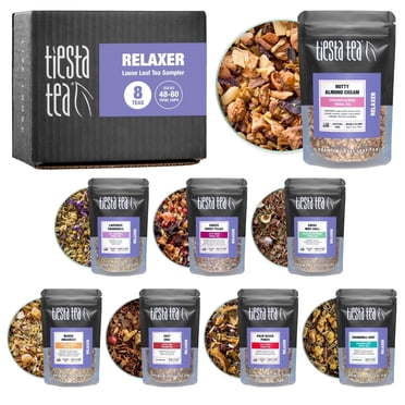 Tiesta Tea Herbal & Rooibos Tea Dry Flight Set, Caffeine Free, Premium Loose Leaf Variety Pack, 8 Sample Pouches