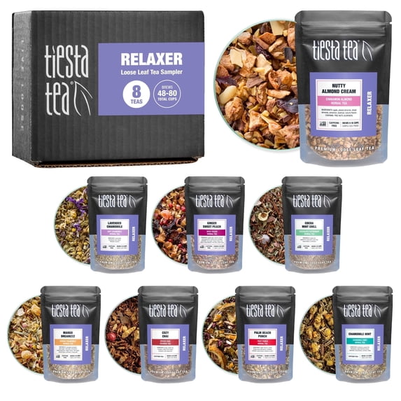 Tiesta Tea Herbal & Rooibos Tea Dry Flight Set, Caffeine Free, Premium Loose Leaf Variety Pack, 8 Sample Pouches
