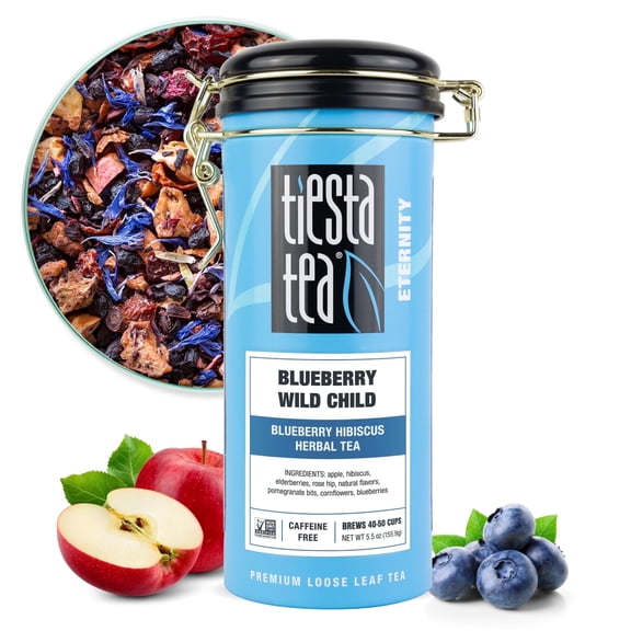 Tiesta Tea Blueberry Hibiscus Superfruits Loose Leaf Tea, Caffeine Free, GMO-Free, 5.5 oz Tin