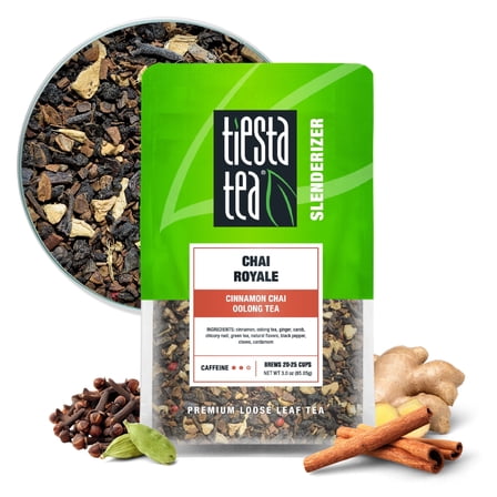 Tiesta Tea - Chai Royale Tea, Loose Leaf, Cinnamon Chai Oolong Tea, Premium Medium Caffeine Tea Blend, Make Hot or Iced & Up to 25 Cups, 3 oz Resealable Pouch