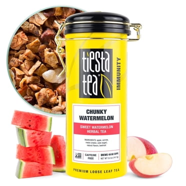 Tiesta Tea - Chunky Watermelon, Immunity Loose Leaf Fruit Tea, Caffeine Free, GMO-Free, Make Hot or Iced Tea & Brews Up to 50 Cups - 5 Ounce Refillable Tin