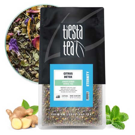 Tiesta Tea - Citrus Detox, Eternity Loose Leaf Herbal Tea, Low Caffeine, GMO-Free, Make Hot or Iced Tea & Brews Up to 200 Cups - 12 oz Resealable Bulk Pouch