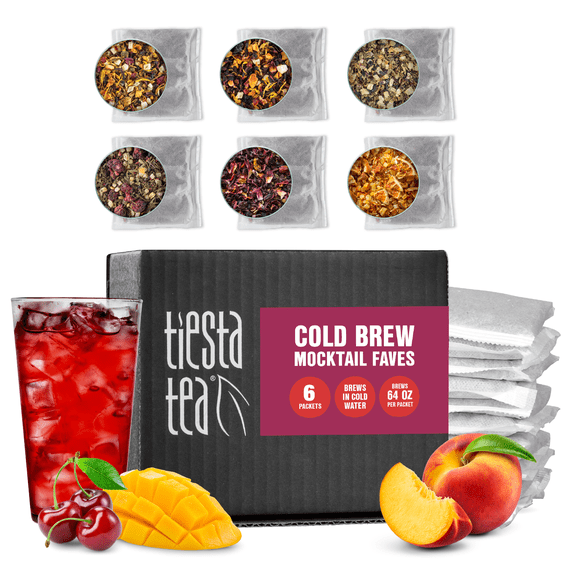 Tiesta Tea - Cold Brew Mocktail Faves Variety Pack, 6 Cold Brew Pitcher Packets, Loose Leaf Tea Gift Set