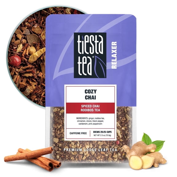 Tiesta Tea - Cozy Chai, Relaxer Loose Leaf Tea Blend, Spiced Chai Rooibos Tea, Caffeine Free Herbal Tea, Make Hot or Iced & Up to 25 Cups - 2.5 oz Resealable Pouch