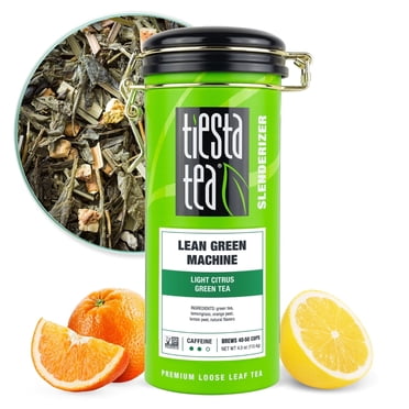 Tiesta Tea - Lean Green Machine Slenderizer Loose Leaf Green Tea with Light Citrus Flavor, Medium Caffeine, GMO-Free, 4 oz Tin