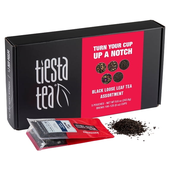 Tiesta Tea - Loose Leaf Black Tea Gift Box, High Caffeinated Tea Variety Pack, Make Hot & Iced Tea, 5 Pouches of Assorted Tea Blends w/ English Breakfast, Earl Grey, Chai Tea and Passion Fruit Tea