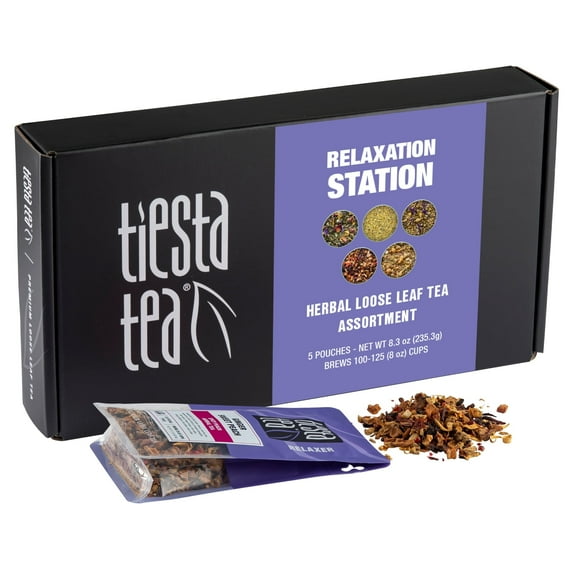 Tiesta Tea - Loose Leaf Herbal Tea Gift Box, Medium to Non Caffeinated Tea Variety Pack, Make Hot & Iced Tea, 5 Pouches of Assorted Tea Blends with Chamomile, Ginger, Citrus and Lavender Herbal Tea