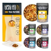 Tiesta Tea Loose Leaf Starter Kit Sampler with Black, Green, Herbal Tea Bags and 100 Filters