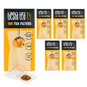 Tiesta Tea - Loose Leaf Tea Filters, Disposable Tea Infuser, 100% Natural Unbleached Paper, Steeps Hot, Iced Tea & Coffee, Easy Fill Single Serve Filter for One Cup - 100 Empty Tea Bags (Pack of 6)