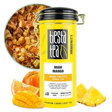 Tiesta Tea - Maui Mango, Immunity Loose Leaf Fruit Tea, Mango Pineapple Loose Leaf Herbal Tea, Make Hot or Iced Tea & Brews Up to 50 Cups - 6 Ounce Refillable Tin