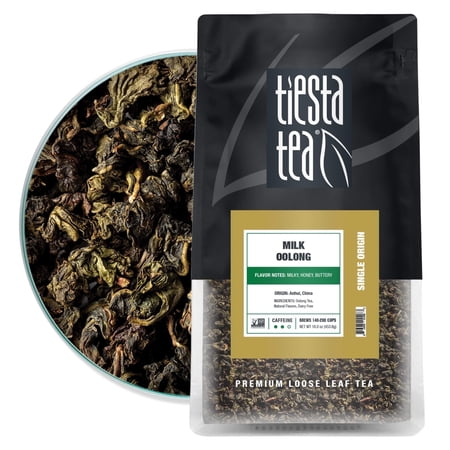Tiesta Tea - Milk Oolong Tea, Single Origin Premium Loose Leaf Oolong Tea from China, 100% Pure Unblended Medium Caffeinated Tea, Make Hot or Iced Tea & Up to 200 Cups - 16oz Resealable Bulk Pouch