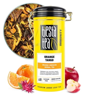 Tiesta Tea - Orange Tango, Immunity Loose Leaf tea, Orange Hibiscus Herbal Tea, Non-Caffeinated Fruit Tea, Make Hot or Iced & Up to 50 Cups, - 4oz Refillable Tin