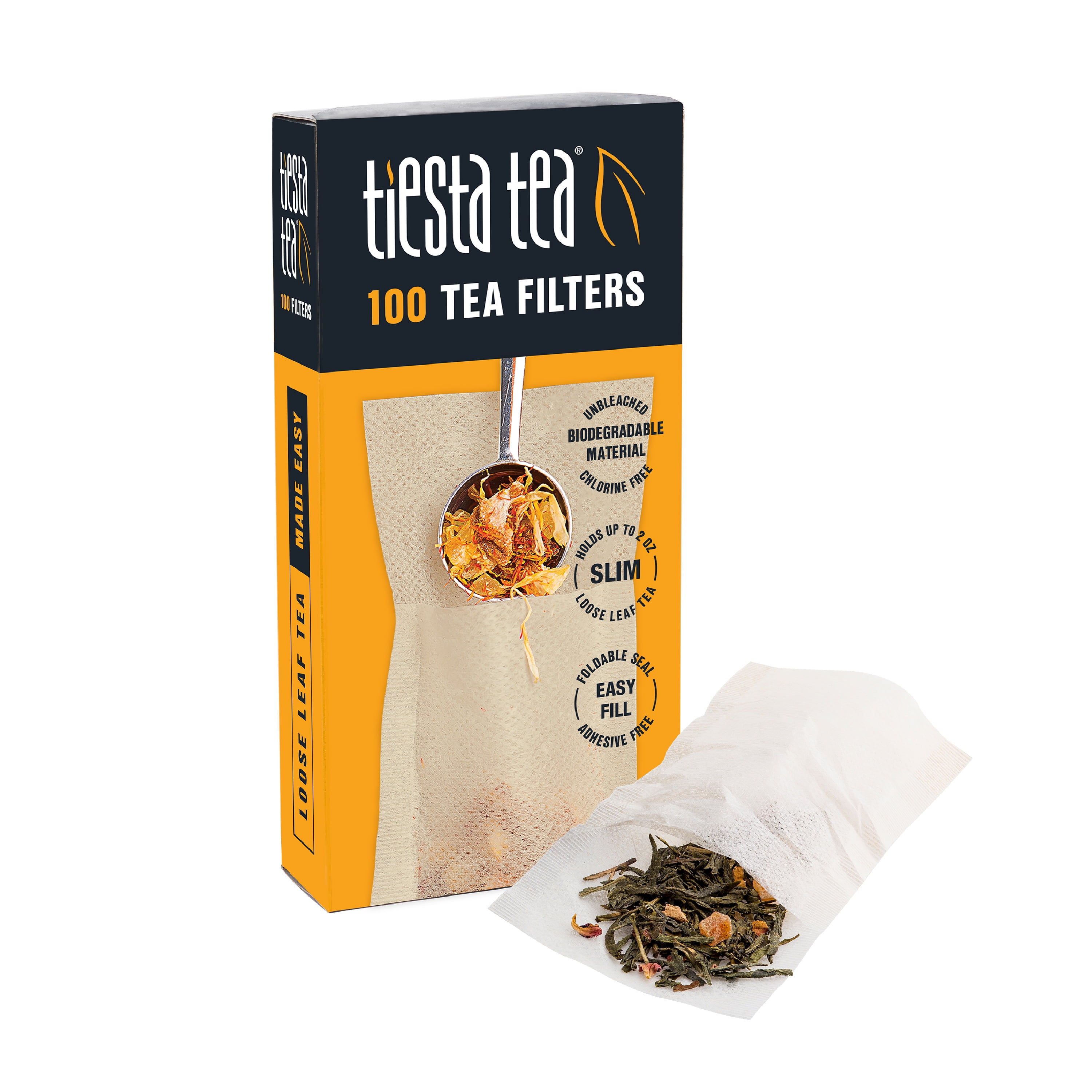  Finum Disposable Paper Tea Filter Bags for Loose Tea, White,  Large, 100 Count : Home & Kitchen
