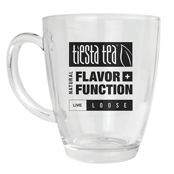 Tiesta Tea - Tea Mug with Handle | 12.5 Oz Clear Glass Tea Cup, Microwave & Dishwasher Safe | Ideal to Use with Any Tea Brewing Accessories, Suitable for Hot Tea, Iced Tea & Coffee