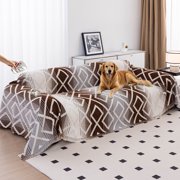 TieyaChkis 100% Waterproof Boho Couch Covers for Dogs, Washable Sofa Covers for 3-4 Cushion Couches, Pet-Friendly Sofa SlipCover for Living Room71" x 118", Coffee