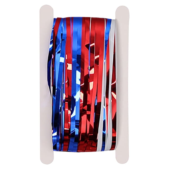 Tiezhimi 4th of July Decorations, Red White and Blue Metallic Foil Fringe Curtains Streamers Patriotic Photobooth Props Party Backdrop for USA Themed Olympics Election Veterans Day Decor