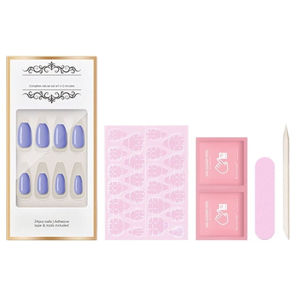 Tiezhimi Color Press On Manicure Gel Nail Kit Technology Short Length Polish Free Solid Color Includes Prep Pad Mini File Cuticle Stick And 24 Fake Nails 1ml